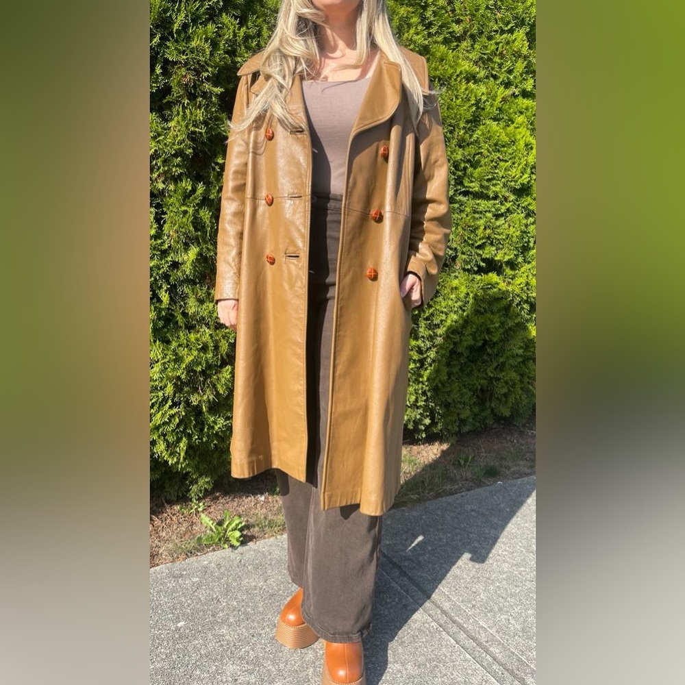 COPY - Vintage Stall Leather Trench Coat - Picture 2 of 16